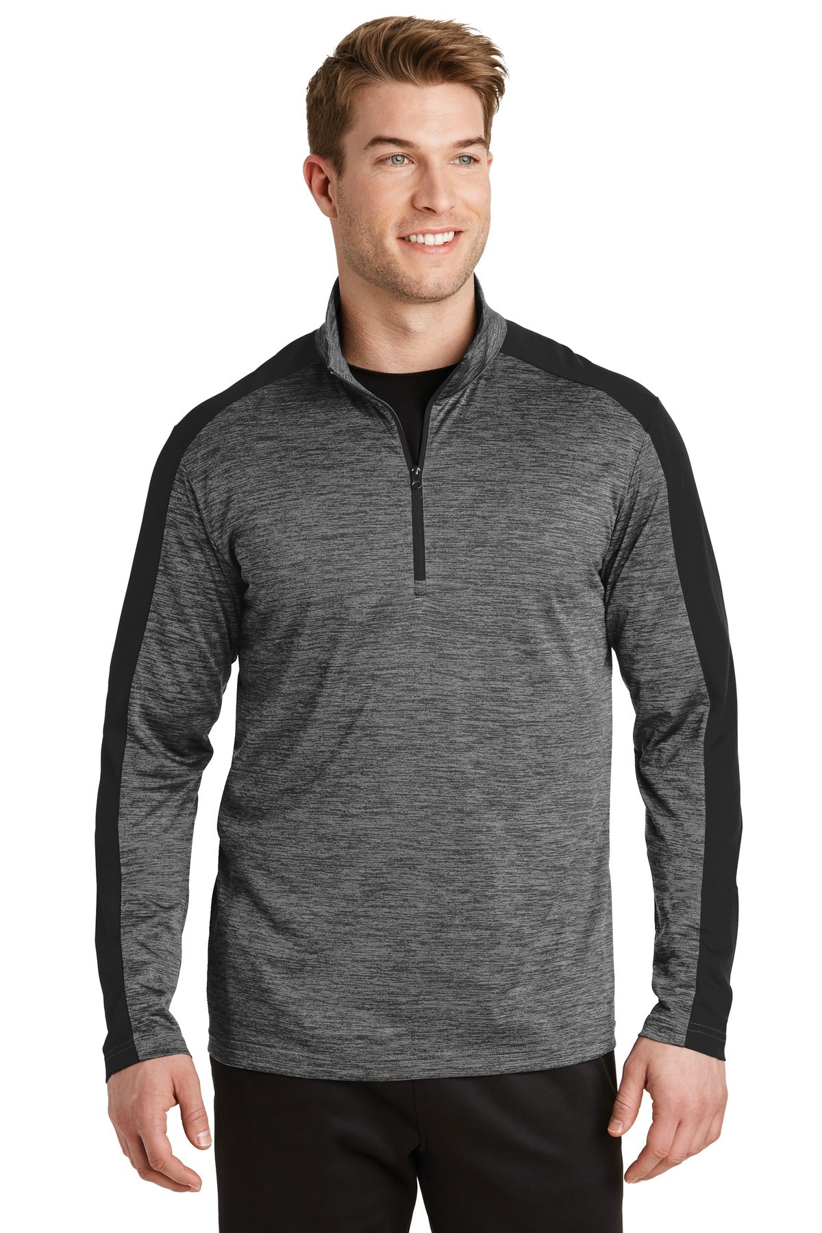 Sport-Tek PosiCharge Electric Heather Colorblock 1/4-Zip Pullover ST397