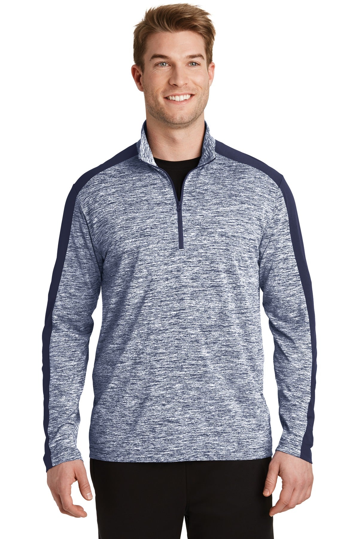 Sport-Tek PosiCharge Electric Heather Colorblock 1/4-Zip Pullover ST397