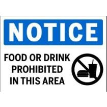 Notice - Food or Drink Prohibited in This Area