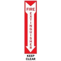 Fire extinguisher KEEP CLEAR safety sign, 18x4 inches