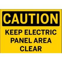 Caution - Keep Electric Panel Area Clear