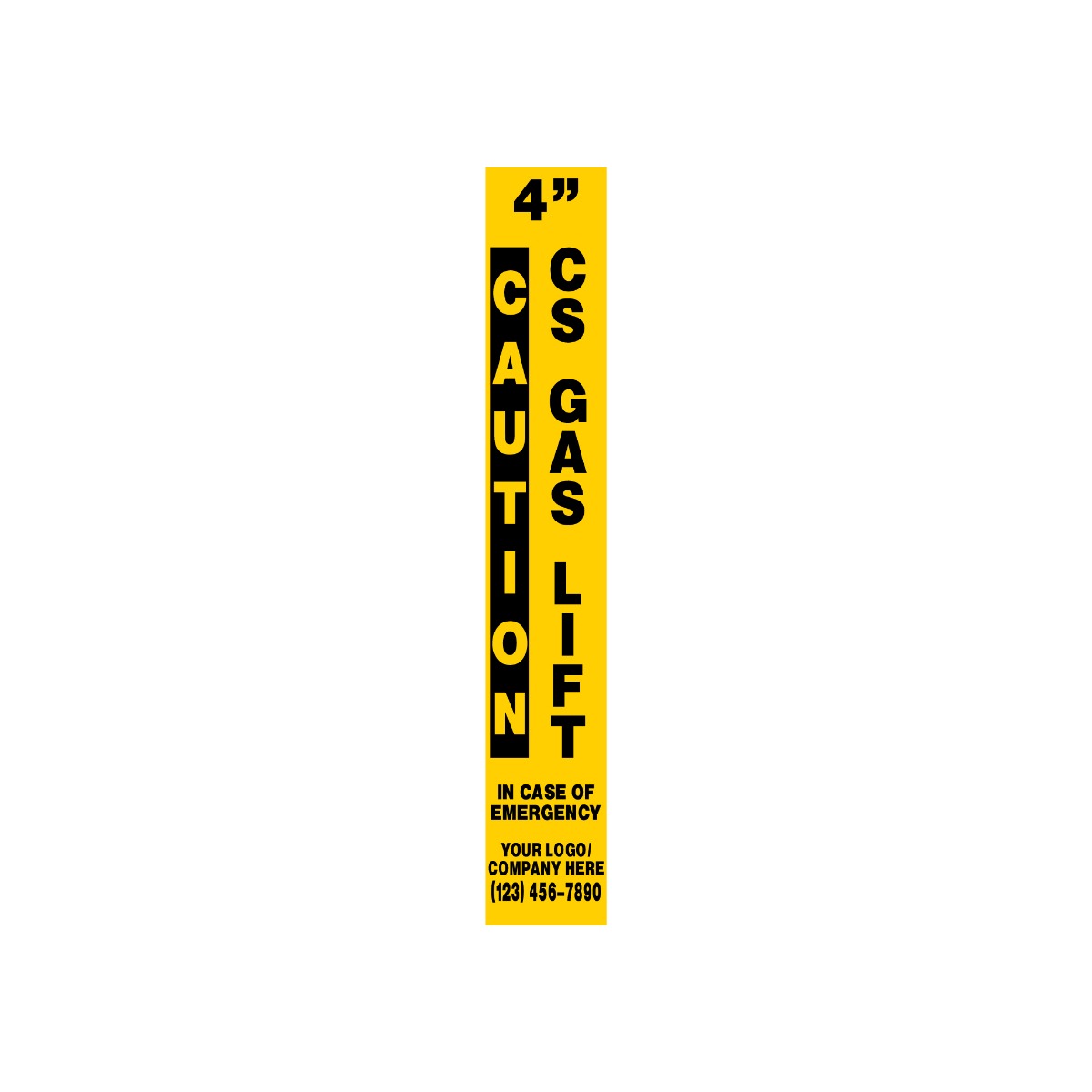 Caution 4” CS Gas Line Pipeline Marker Decal