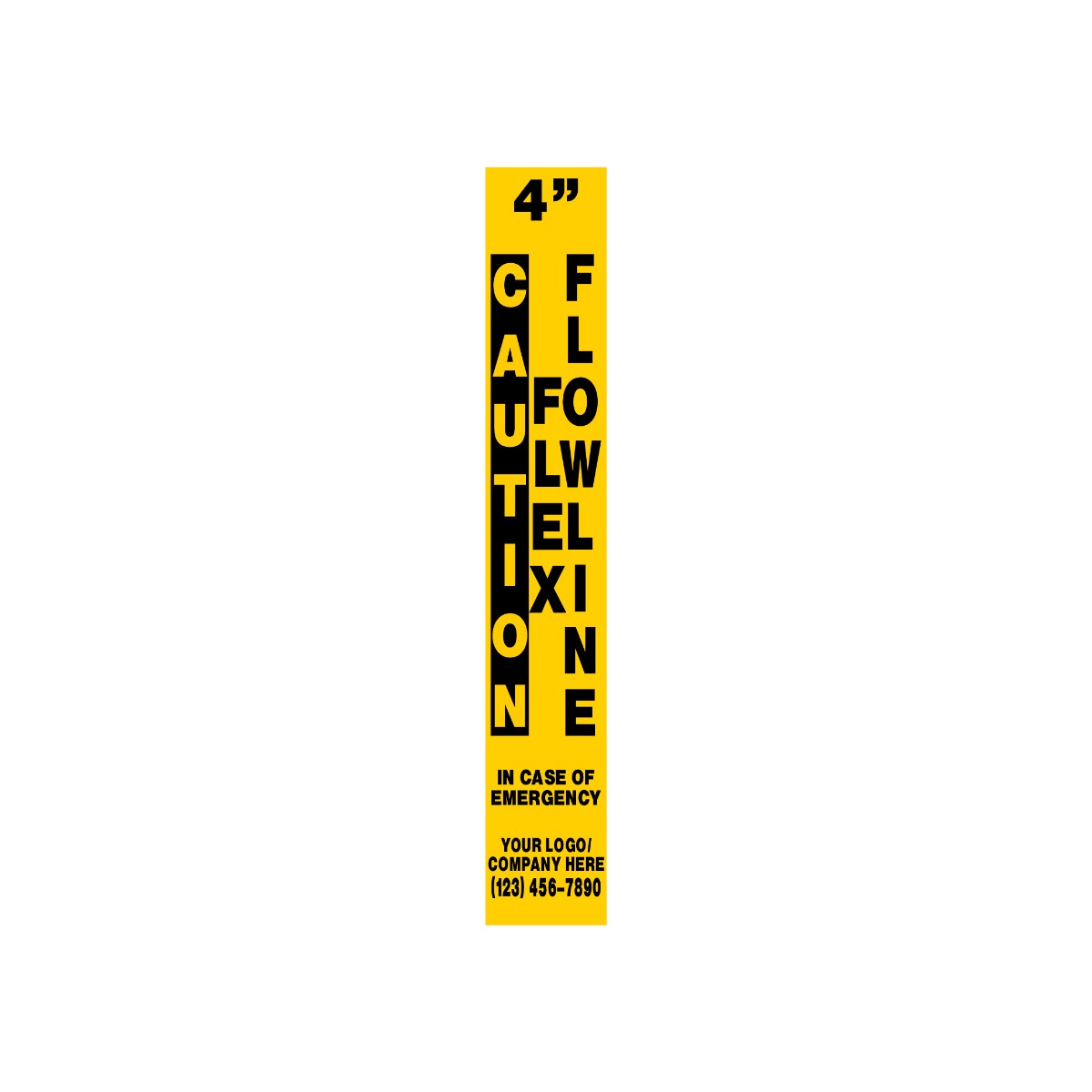 Caution 4” Flex Flowline Pipeline Marker Decal