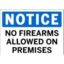 Notice - No Firearms Allowed on Premises