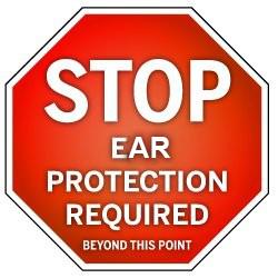 STOP - Ear Protection Required Beyond This Point Floor Graphic
