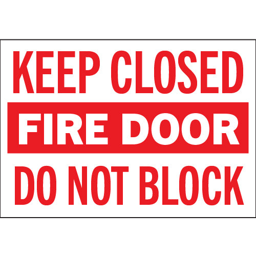 Fire door safety sign: Keep closed, do not block