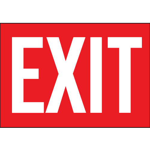 White text EXIT safety sign for emergency exits
