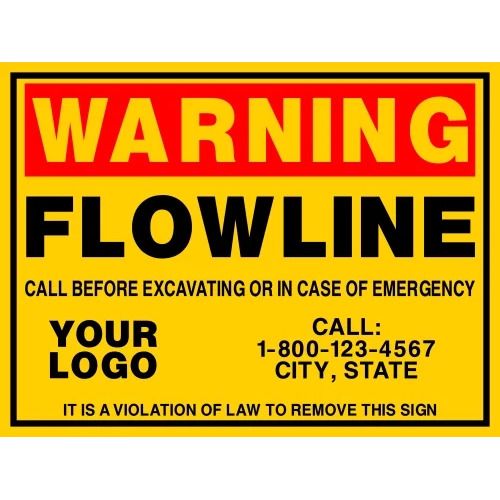 Warning Flowline Sign