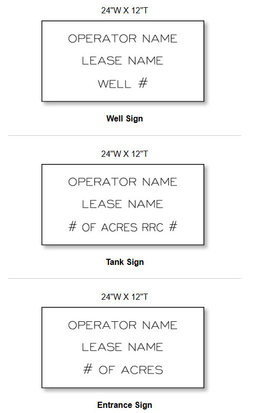 Texas - Oilfield Lease Sign Requirements