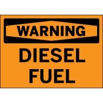 Warning sign for diesel fuel on an orange background