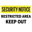Restricted Area Keep Out sign in yellow and black