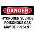 Danger sign warning about hydrogen sulfide gas presence