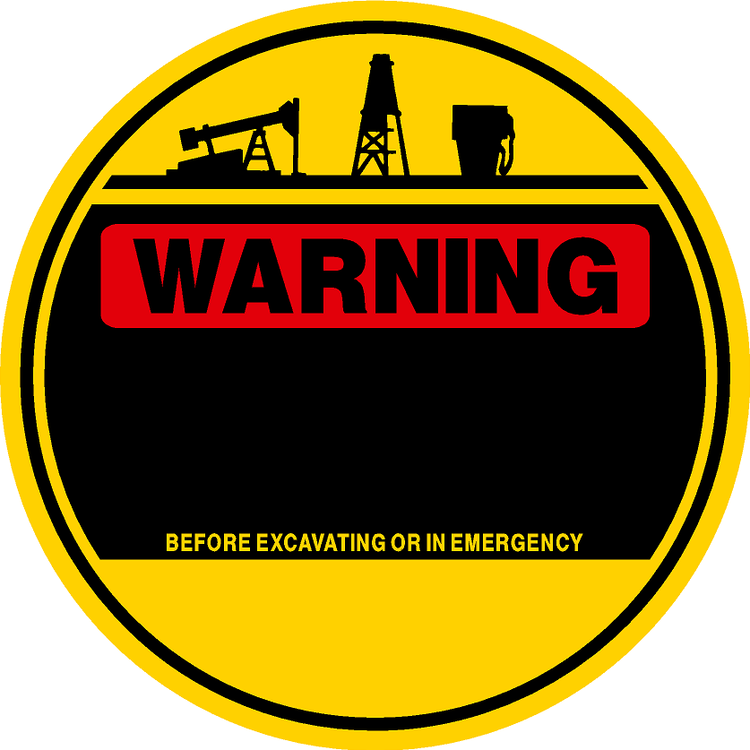 11.625 Custom Round Pipeline Markers - WARNING