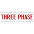 Red 'THREE PHASE' text on a white background