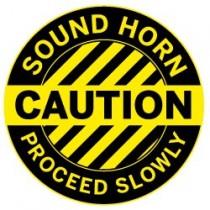Caution - Sound Horn, Proceed Slowly Floor Graphic