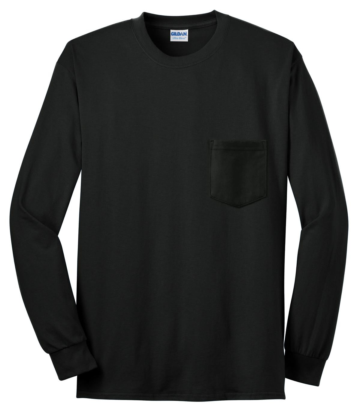 Gildan Ultra Cotton 100% US Cotton Long Sleeve T-Shirt with Pocket 2410