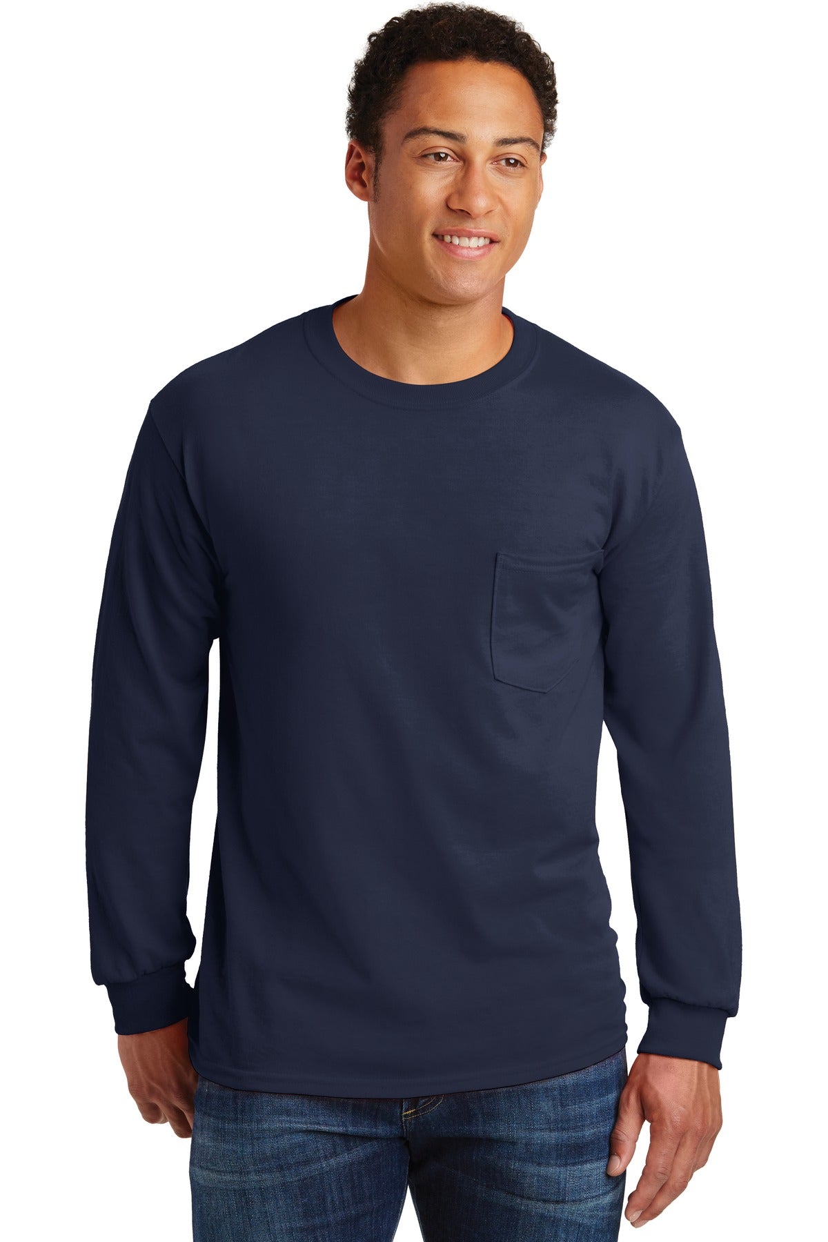 Gildan Ultra Cotton 100% US Cotton Long Sleeve T-Shirt with Pocket 2410