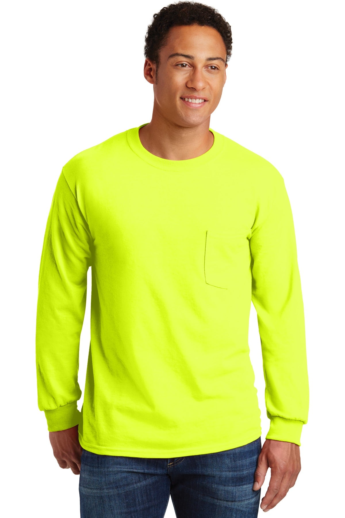 Gildan Ultra Cotton 100% US Cotton Long Sleeve T-Shirt with Pocket 2410