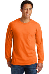 Gildan Ultra Cotton 100% US Cotton Long Sleeve T-Shirt with Pocket 2410
