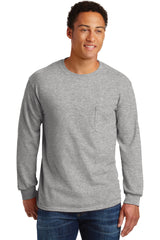 Gildan Ultra Cotton 100% US Cotton Long Sleeve T-Shirt with Pocket 2410