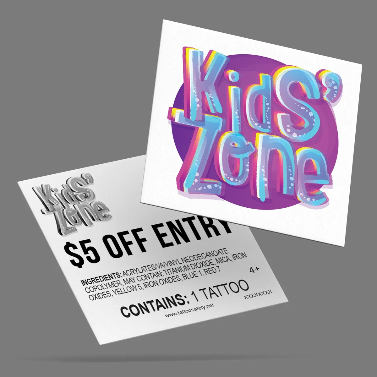 2" x 2" Custom Classic Temporary Tattoos - 2020CT