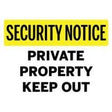 Security Notice warning to Keep Out of Private Property