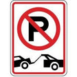 No parking sign with a red circle and line over a white background