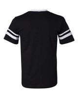 V-Neck Jersey with Striped Sleeves