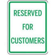 Sign with 'Reserved for Customers' text on a white background