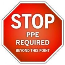 STOP - PPE Required Beyond This Point Floor Graphic