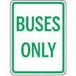 Sign with 'Buses Only' text on a white background