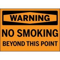 No smoking warning sign on an orange background