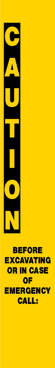 Custom Caution Yellow Pipeline Marker Decal