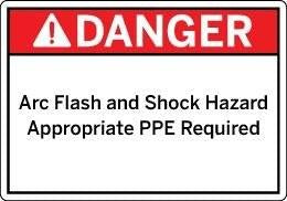 Danger – Arc Flash and Shock Hazard (Text Only, Compact)