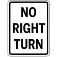 No right turn traffic sign on a white background