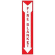 Fire blanket vertical safety sign, 18 by 4 inches