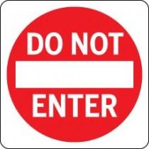 Red circular sign with 'DO NOT ENTER' text on a white background
