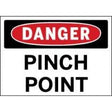Dangerous area sign with 'Pinch Point' warning on a white background