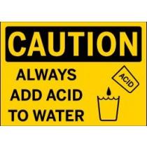 Caution - Always Add Acid To Water with Graphic