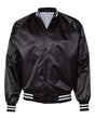 Unisex Satin Baseball Jacket Striped Trim