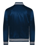 Unisex Satin Baseball Jacket Striped Trim