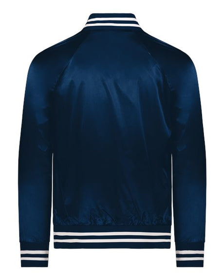 Unisex Satin Baseball Jacket Striped Trim