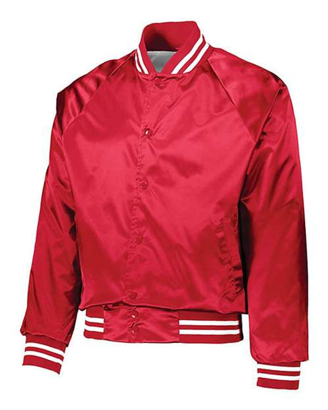 Unisex Satin Baseball Jacket Striped Trim