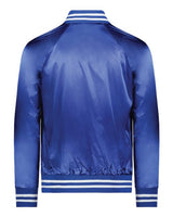 Unisex Satin Baseball Jacket Striped Trim