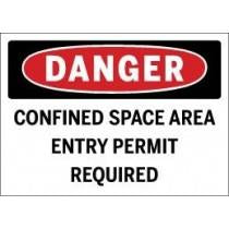Danger - Confined Space Area Entry Permit Required