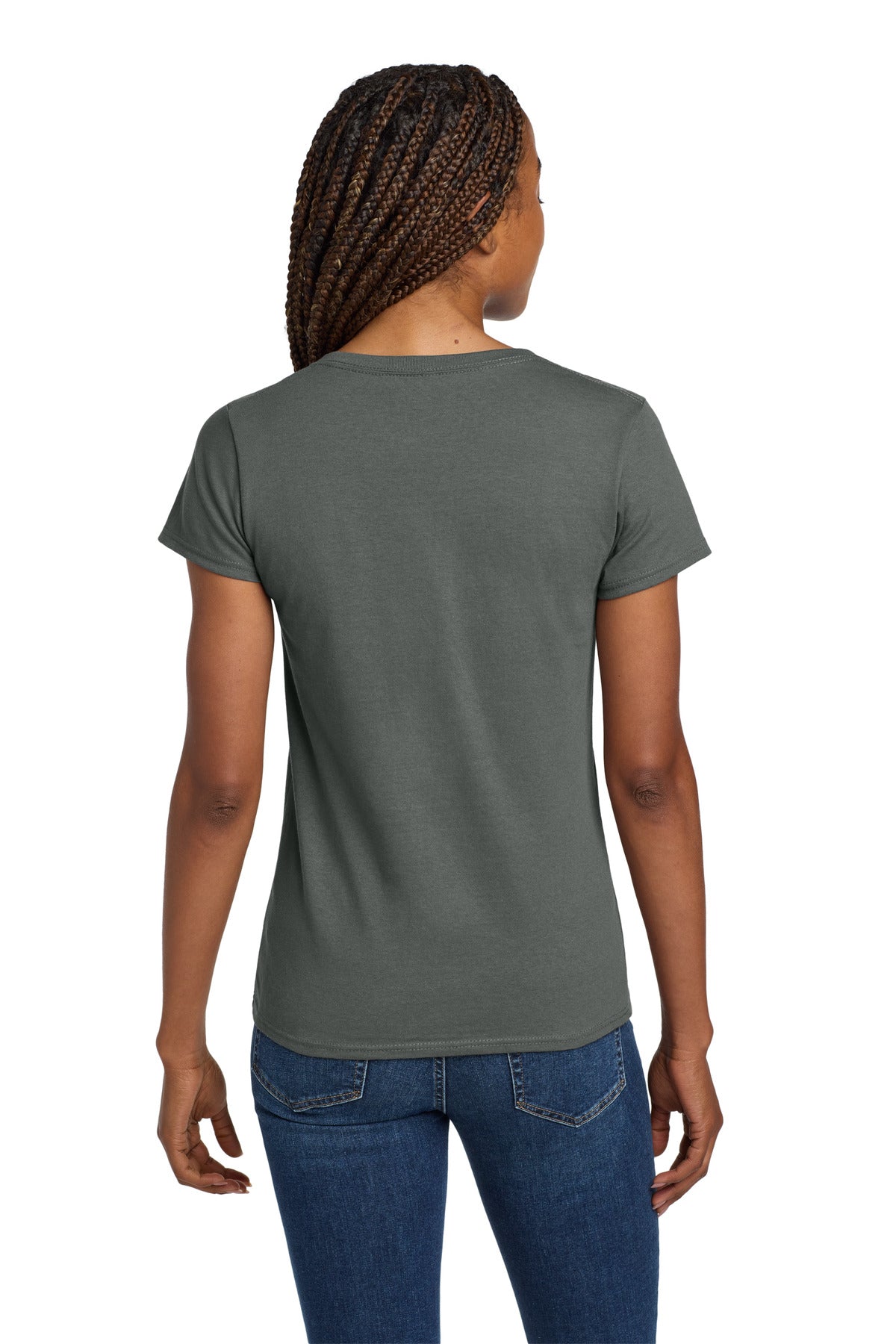Gildan Women's Heavy Cotton 100% Cotton V-Neck T-Shirt 5V00L
