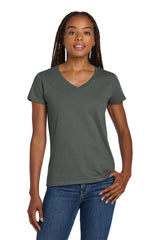 Gildan Women's Heavy Cotton 100% Cotton V-Neck T-Shirt 5V00L