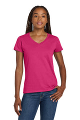 Gildan Women's Heavy Cotton 100% Cotton V-Neck T-Shirt 5V00L