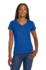 Gildan Women's Heavy Cotton 100% Cotton V-Neck T-Shirt 5V00L