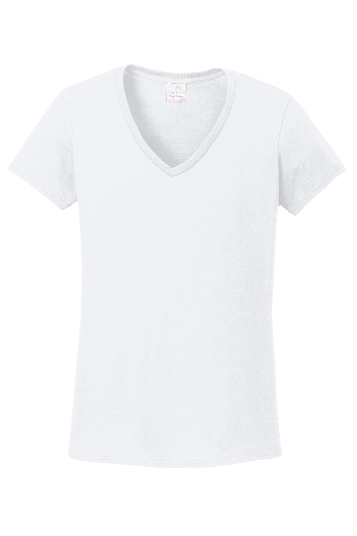 Gildan Women's Heavy Cotton 100% Cotton V-Neck T-Shirt 5V00L